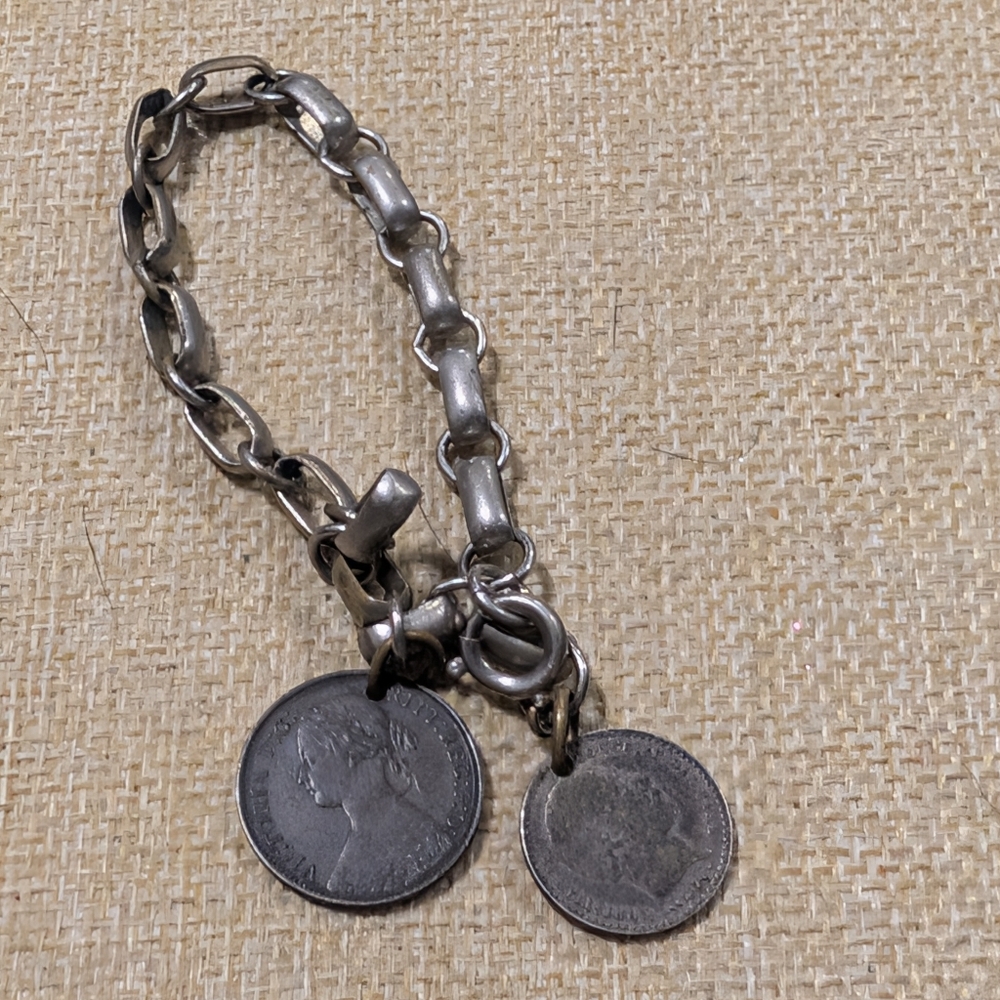 Vintage Estate Find Coin Charm Bracelet